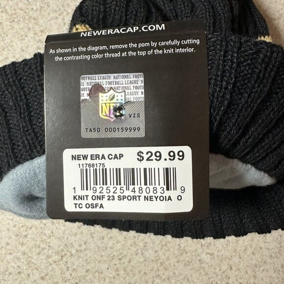 New Era New Orleans Saints NFL Winter Knit Hat Cap Beanie Fleece Lined NEW - Picture 6 of 8